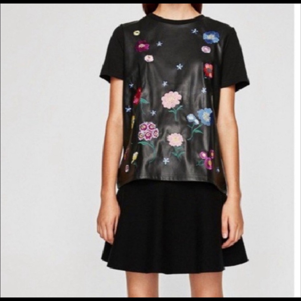 Zara faux leather top
